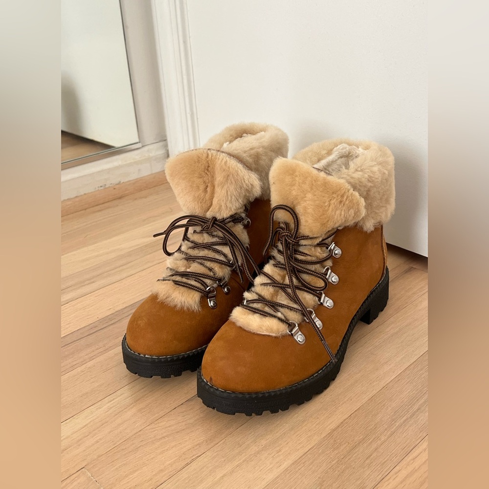 J. Crew Brown Fur-Lined Winter Boots